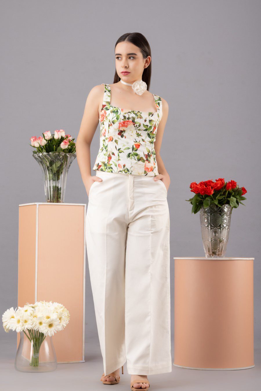 White Wide Leg Trouser