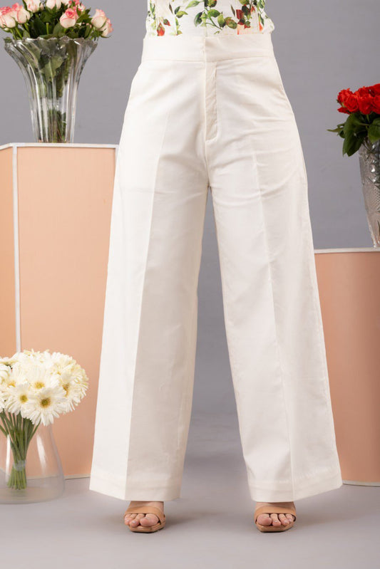 White Wide Leg Trouser