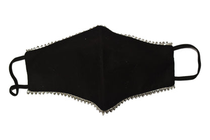 Black mask with silver triangle lace