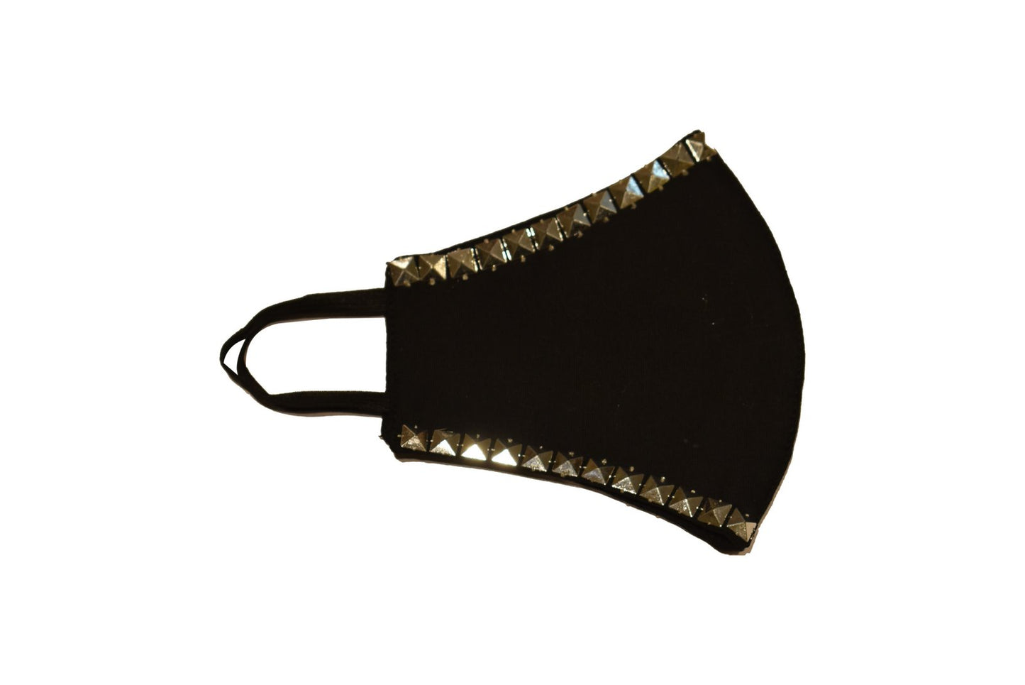 Black mask with silver square lace