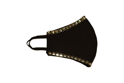 Black mask with silver square lace