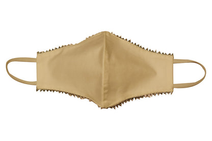 White mask with silver triangle lace